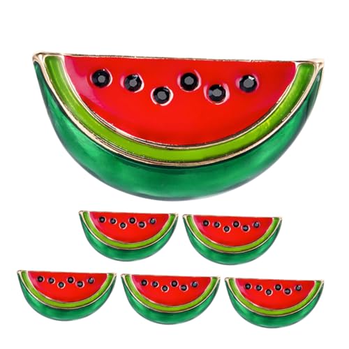 POPETPOP 6 Stück Teiliges Wassermelonen Broschen Anstecknadeln Kreative Cartoon Anstecker für Pullover Jacke Kleid Hemd Zubehör Damen Herren von POPETPOP