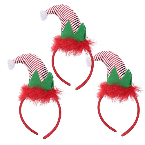 POPETPOP 6 Stk Weihnachtsstirnband Elfenmütze Stirnband Elf Haarband Elfen-stirnband Für Frauen 3d-elfenhut Make-up-stirnbänder Santa Haarband Weihnachtssocken Mini Plastik Fräulein von POPETPOP