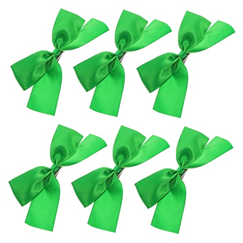 POPETPOP 6St Haarnadeln zum irischen Tag Haarspangen aus Weihnachtsbändern Haarschmuck für Mädchen Tiara Haarklammer Saint Patrick's Day Haarnadel grüner Spangendekor Krawatte Kopfbedeckung von POPETPOP