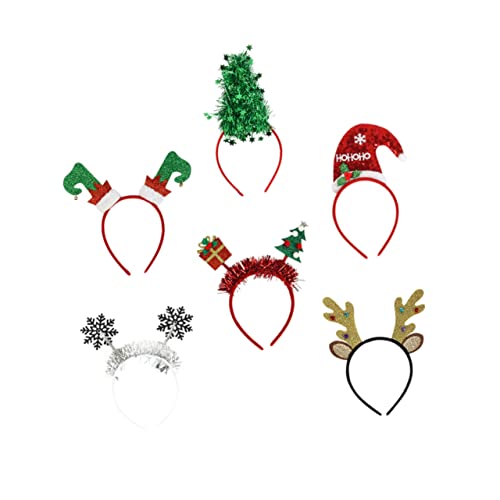 POPETPOP 6St Weihnachtsstirnband Weihnachtsfeier gefallen Kinder-Tiara kinder haarschmuck weihnachts haarreif weihnachtsdeko Haargummis Weihnachtsrequisiten Stirnband Weihnachts-Haarschmuck von POPETPOP