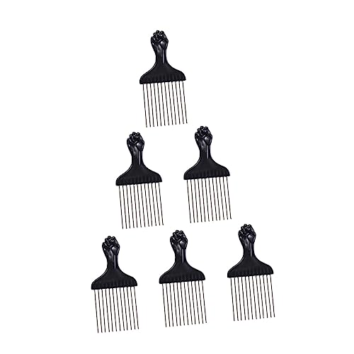 POPETPOP 6st Haarkamm Stahlnadelkamm Herrenkämme Haarkamm Entwirren Afrokämme Styling-tools Für Lockiges Haar Afro-zopf-pick Afro Pick-kämme Kämme Für Männer Locken Mann Gabelkamm Abs von POPETPOP