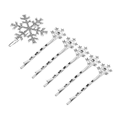 POPETPOP 6st Haarnadel Aus Metall Schneeflocken-haarnadeln Strass-schneeflocke-haarspange Haarnadeln Aus Kristall Frühlingshaarspangen Weihnachtsspangen Mädchen Kamm Strasssteine von POPETPOP