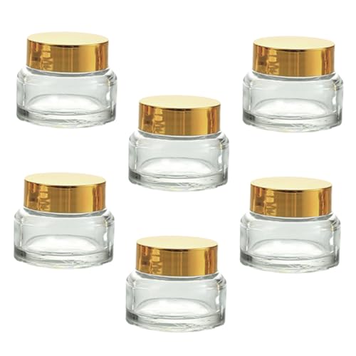 POPETPOP 6st Sahneflasche Kosmetische Cremetiegel Glas Nachfüllbare Make-up-cremetiegel-cremeflaschen Leeres Probenglas Kosmetikprobe Leerer Topf Reisen Abfüllung Aluminium Wenig Sahne von POPETPOP