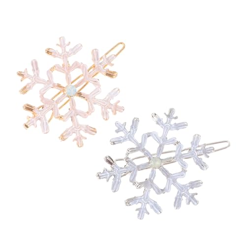 POPETPOP 6st Schneeflocke Haarnadel Schneeflockenhaar Schneeflocken-haarschmuck Schnee Haarspangen Winter-schneeflocke-haarnadeln Mädchen Haarspange Ausgabekarte Legierung Weihnachten Kind von POPETPOP