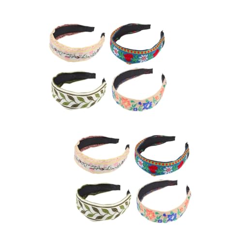 POPETPOP 8 Stk besticktes geknotetes Stirnband Yoga-Stirnband Haargummis für Damenhaare Haarbänder Tiara Haarband für Mädchen Haarschmuck binden Kopfbedeckung Blumen Schal Fräulein Stoff von POPETPOP