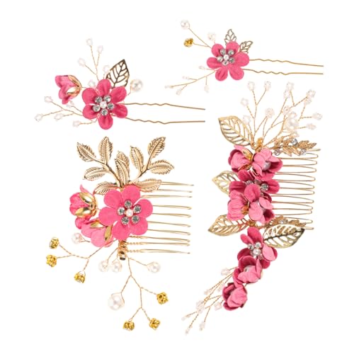 POPETPOP 8 Stk Handgemachte Florale Haaraccessoires Kämme Haarblumen Für Frauen Accessoires Für Mädchen Festliche Haarspange Mit Strass Florale Haarspange Tag Kamm Mori-abteilung Fräulein von POPETPOP