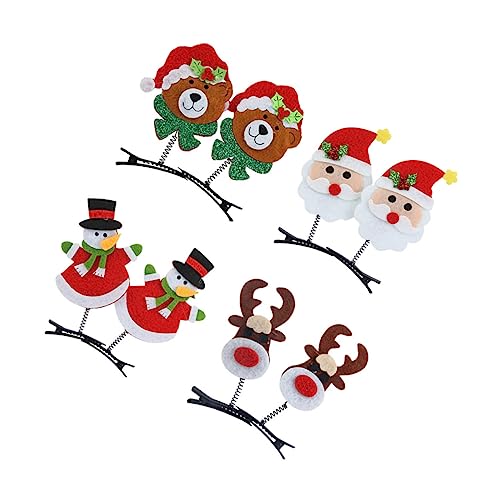 POPETPOP 8St Weihnachtshaarspangen Haarspangen für Kinder Weihnachts-Krokodilklemmen Weihnachtsdekorationen Ornament weihnachtliche Haardekoration Weihnachtsspangen Feder Haarnadel Zubehör von POPETPOP