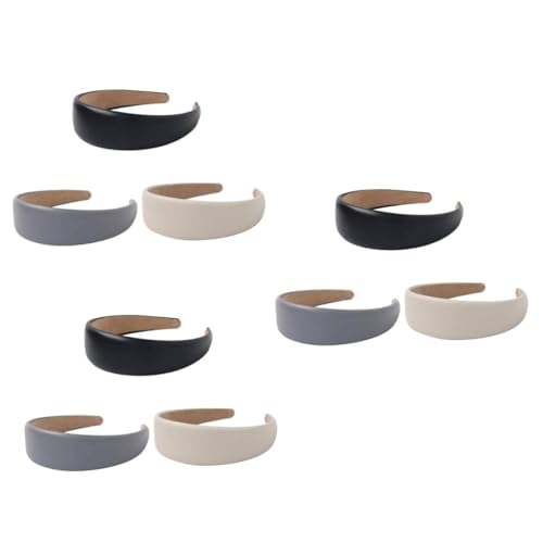 POPETPOP 9 Stirnband Aus Pu-leder Haarschmuck Stirnbänder Pu-stirnband Breitkrempiges Stirnband Einfacher Haarreif Make-up-stirnband Stirnband Ausgabekarte Haare Drücken Damen von POPETPOP