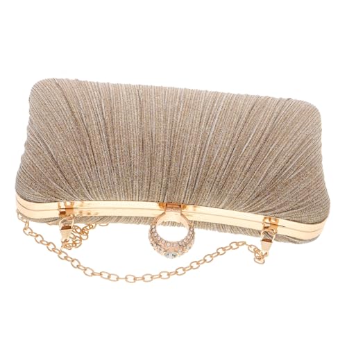 POPETPOP Abend Clutch Tasche für Damen Satin Banquet Handtasche mit Abnehmbarer Kette Glitzer Crossbody Umhängetasche für Hochzeit Party Abschlussball von POPETPOP