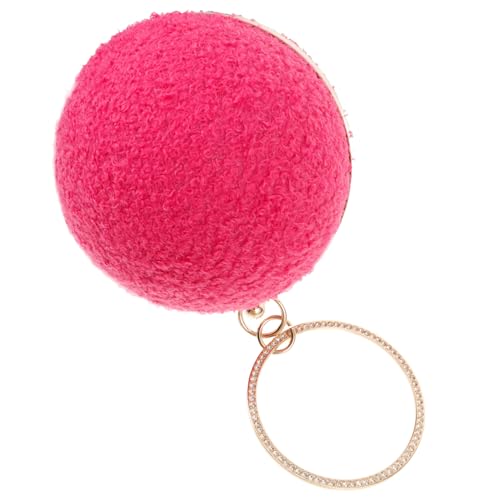 POPETPOP Abendtasche Damen Clutch Ballförmige Handtasche mit Sicherem Verschluss Robustes Material Geräumiges Innenfach für Party Hochzeit Cocktailkleid Rosa von POPETPOP