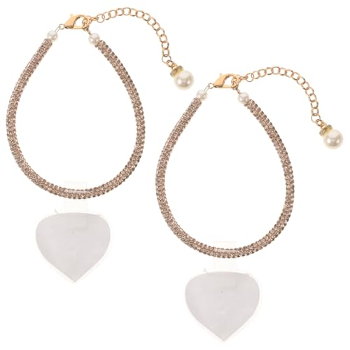 POPETPOP Abnehmbare Perlen Fußkette mit Strass Quaste Antirutsch Riemchen Pumps Schuhband für Damen Einfach zu Befestigen Stilvolles Zubehör für High Heels Komfortabel und Langlebig von POPETPOP