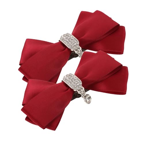 POPETPOP Abnehmbare Schleifen Schuhclips in Rot Dekorative Damenschuh Broschen für High Heels und Pumps Vielseitige Schuhdekoration für Hochzeit Party und Besondere Anlässe von POPETPOP