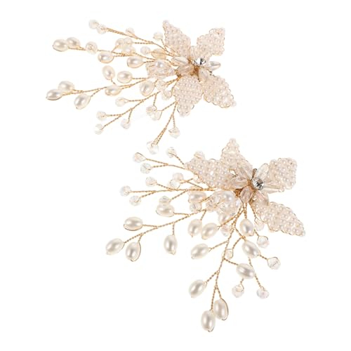 POPETPOP Abnehmbare Schuhclips mit und Perlenverzierung Glamouröse Schuhbuckles für High Heels Stilvolle Hochzeitsschmuck Accessoires Goldene DIY Schuhclips für Damen von POPETPOP