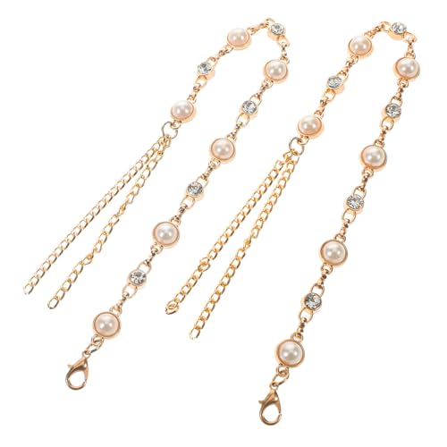 POPETPOP Abnehmbare Schuhriemen High Heels Perlen Strass Schnürsenkel Rutschfest Schmuckriemen Pumps Komfortabler Fersenriemen für Partys Hochzeit Clubwear von POPETPOP