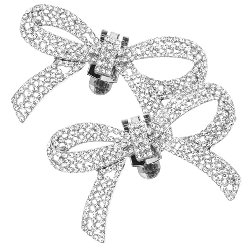POPETPOP Abnehmbare Strass Schuhclips mit Schleifen Metall Schuhspangen für Damen Vielseitig für High Heels Hochzeit Party und Alltag Schuhschmuck Zubehör von POPETPOP