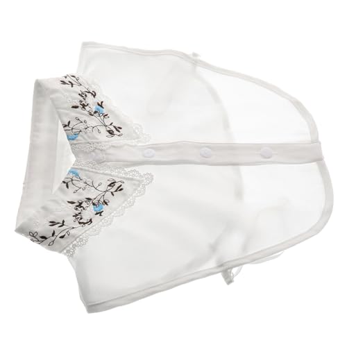 POPETPOP Abnehmbarer Bestickter Kragen aus Polyester Eleganter Damen Fake Collar Vielseitiges Modeaccessoire für Verschiedene Outfits und Anlässe Weicher Komfortabler Halbhemd von POPETPOP