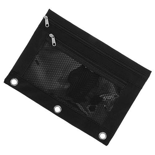 POPETPOP Abnehmbarer Bleistiftbeutel aus Oxford Transparenter Binderbeutel mit Löchern für Dokumente und Stifte für Schule von POPETPOP