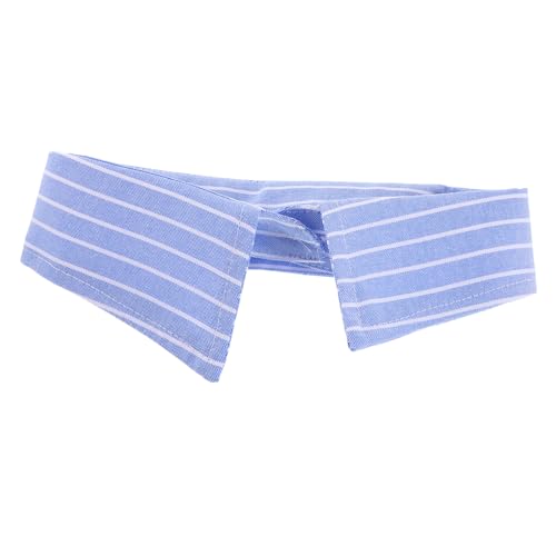 POPETPOP Abnehmbarer Blusenkragen Damen Blau Gestreift Falscher Hemdkragen aus Langlebigem Polyester Atmungsaktiv Vielseitig für Business und Freizeit Komfortabel und Einfach zu von POPETPOP