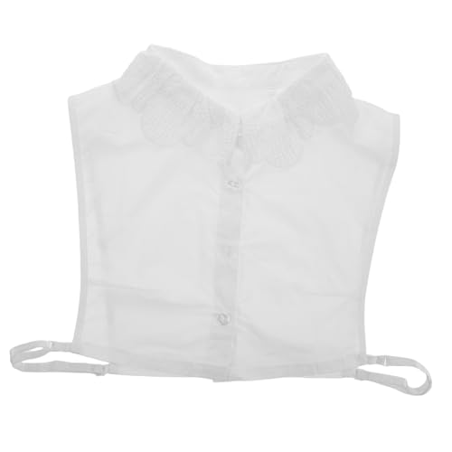 POPETPOP Abnehmbarer Damen Fake Kragen Weiß Baumwoll Halbschultern Fake Collar für Blusen Einfach Anzuziehen Strapazierfähiger Einsteckkragen für Alltag und Festliche Anlässe von POPETPOP