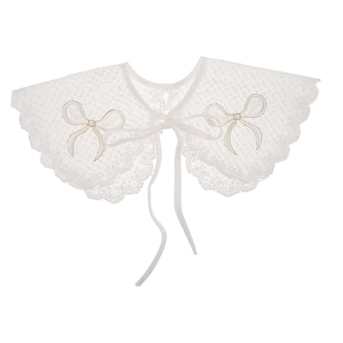 POPETPOP Abnehmbarer Fake Kragen Damen Baumwolle Halbhemd Rüschen Krageneinsatz Exposure Komfortabel Vielseitig Für Alltag Party Date von POPETPOP