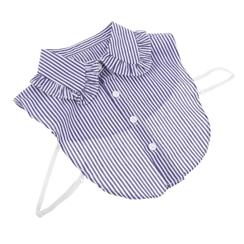 POPETPOP Abnehmbarer Falscher Kragen Damen mit Gestreiftem Plissee und Rüschensaum Langlebiger Bluseneinsatz für Stilvolle Lagenlooks Vielseitiges Half Shirt Accessoire für Alltag und von POPETPOP