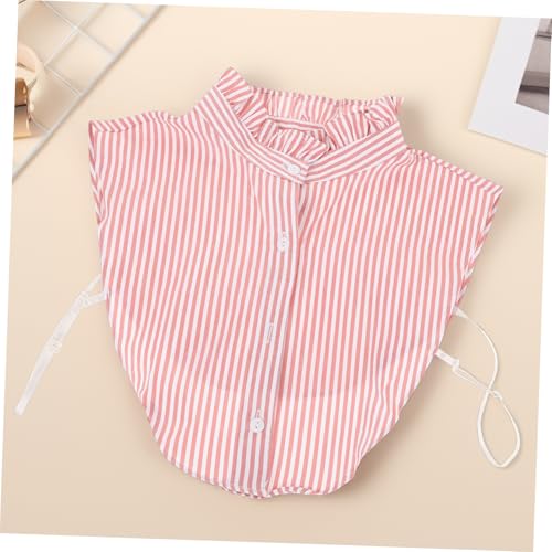 POPETPOP Abnehmbarer Gestreifter Fake Kragen Damen Vielseitiger Blusen Krageneinsatz Ausschnitt Dekoration für Strickjacken und Cardigans Rosa von POPETPOP