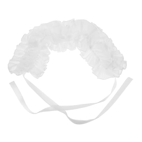 POPETPOP Abnehmbarer Rüschenkragen Damen Eleganter Blusenkragen Cosplay Accessoire Verstellbar Klassisch Komfortabel Fotorequisit für Festliche Anlässe und Stilvolle Looks von POPETPOP