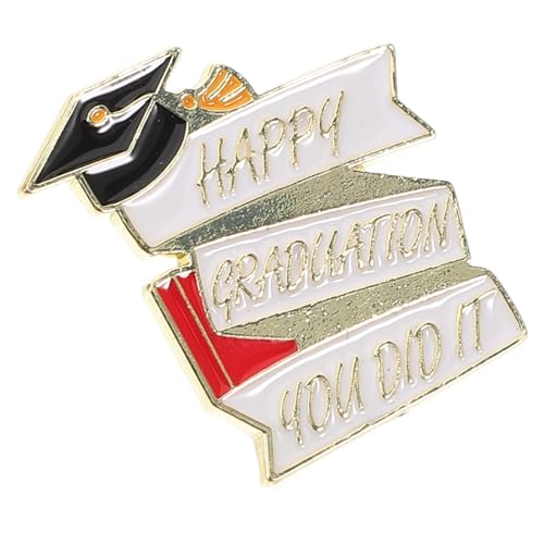 POPETPOP Alloy Bachelor Cap Pin Anstecknadel mit Buchstabenmotiv Langlebige Metallbrosche für Erwachsene Stilvolles Abschlussgeschenk für Schulabschluss und College Absolventen Vielseitig von POPETPOP