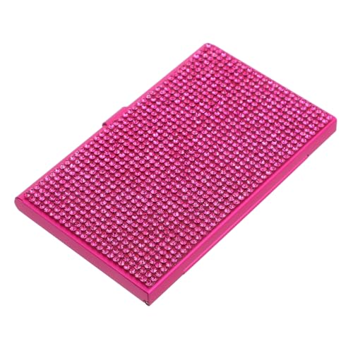 POPETPOP Aluminium Visitenkartenetui mit Glitzer Strasssteinen Kompakter Metall Kartenhalter für Damen und Kratzfest Business Handliche Aufbewahrungsbox von POPETPOP