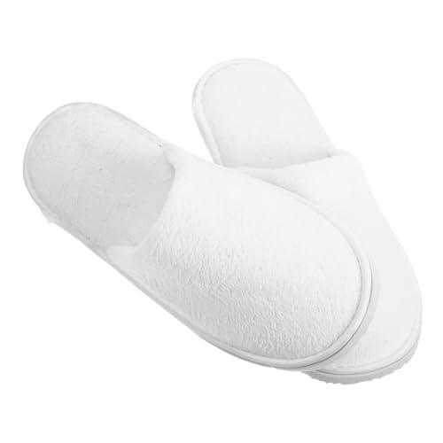 POPETPOP Antirutsch Hausschuhe Korallenvlies Waschbar Wiederverwendbar Unisex Gäste Slipper für Hotel Badezimmer Hochzeit Reise von POPETPOP