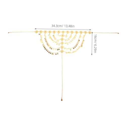 POPETPOP Arabischer Kopfschmuck aus Leichter Legierung mit Münzquasten Elegantes Haar Accessoire für Frauen Komfortable Leichte Haar Kette für Festivals Hochzeiten und Partys von POPETPOP