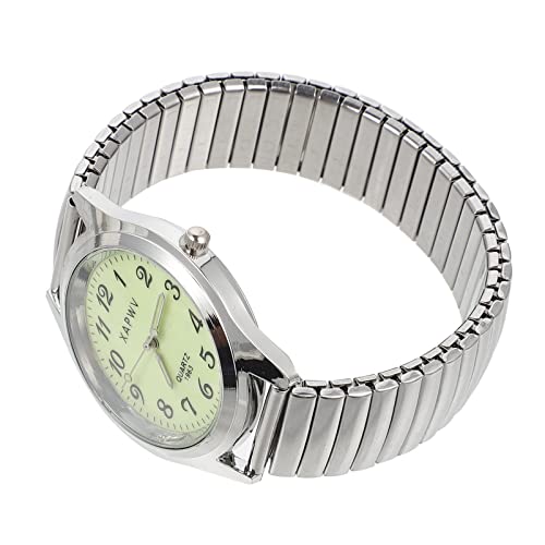 POPETPOP Paar Beobachten Stretch-Uhr Leuchtende Armbanduhr Glühende Armbanduhr Lässige Armbanduhr Nacht Glühende Uhr. Geschenke Für Damen Strecken Groß Rostfreier Stahl Metall Liebhaber von POPETPOP