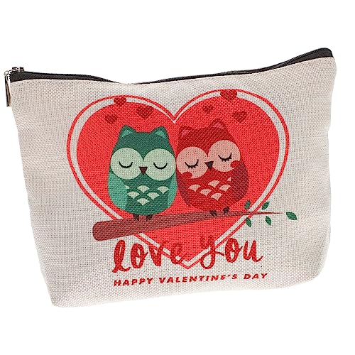 POPETPOP Aufbewahrungstasche Aufbewahrungstasche Make-Up-Tasche Reise-Valentinstag-Kosmetiktaschen Bedruckte Kosmetiktasche Aus Baumwolle Und Leinen Mit Reißverschluss Geldbörse von POPETPOP