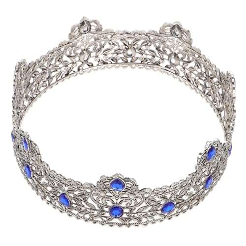 POPETPOP Barocker Herren Königskrone mit Blauen Strasssteinen Leichter Langlebiger Schmuck für Hochzeit Prom Geburtstagsfeier und Kostüm Party Europäisches Design von POPETPOP