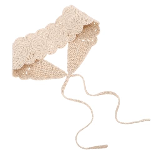 POPETPOP Baumwoll Haarband Damen Breit Gehäkelt Vielseitig Tragbar als Stirnband Schal Gürtel Modisches Frühling Sommer Accessoire Elegant und Langlebig von POPETPOP