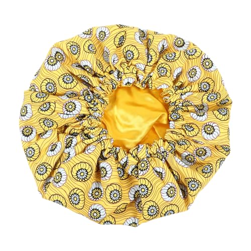 POPETPOP Bedruckte Schlafmütze Duschhauben Schlafende Kopfbedeckung Gesichtswaschkappe Afrikanische Schlafhaube Baumwollbandanas Für Frauen Turban-hut Damen Wasser Aufnehmen Polyester von POPETPOP