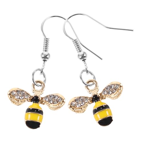 POPETPOP Bienen Ohrringe Damen mit Strasssteinen Baumelnde Schmuckstücke Ohrhänger für Alltag Party Hochzeit und Festliche Anlässe Vielseitig Kombinierbar von POPETPOP
