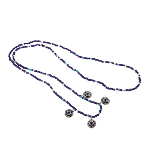 POPETPOP Blaue Evil Eye Waist Chain Damen Körperkette Minimalistisch Beaded Waist Beads Schmuck Accessoire für Frauen mit Schutzfunktion und Modischem Design von POPETPOP
