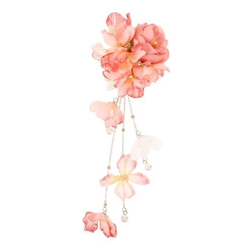 POPETPOP Blumen Haarklammer mit Quaste Langlebig Komfortabel Haarschmuck für Damen Hanfu Stil Zarter Blumen Tassel clip für Festliche Anlässe und Alltag von POPETPOP