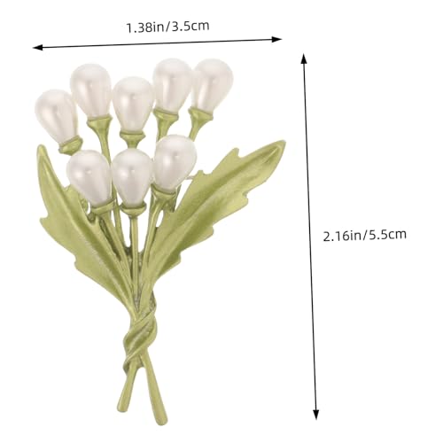 POPETPOP Blumenbrosche aus Legierung mit Perle Fein Poliert Vielseitig als Anstecknadel für Damenkleidung Schals und Taschen Komfortabel Tragbar Stilvolle Dekoration für Frauen von POPETPOP