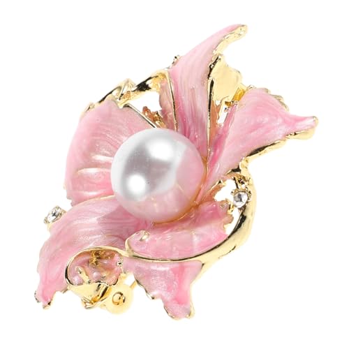 POPETPOP Blumenbrosche mit Perlenverzierung Handgefertigte Legierungsanstecknadel Vielseitiges Modeaccessoire für Damen und Herren für Hochzeit Party und Mantel Brooch Schalclip von POPETPOP