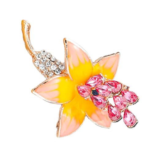 POPETPOP Blumenbrosche mit Strasssteinen Modische Metall Brosche für Anzüge und Hüte Dekorativer Revers Pin Leichtes Design für Frauen zu Besonderen Anlässen von POPETPOP