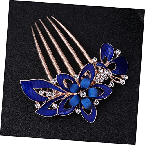 POPETPOP Blumenhaarspangen Für Frauen Braut Haarschmuck Haarkamm Mit Blauen Strasssteinen Brauthaarspangen Und -kämme Strass Haarspangen Für Haar Seitenkämme Hochzeit Brautjungfer China von POPETPOP