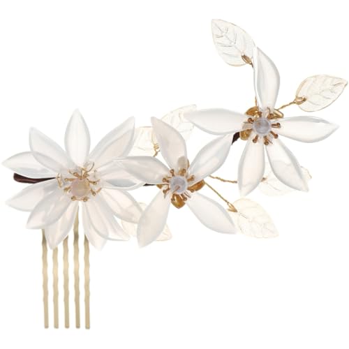 POPETPOP Blumenkamm Kopfbedeckungen Für Brautjungfern Vintage Haarschmuck Perlen Tiara Haarkämme Für Damen Dekorativ Haarschmuck Für Blumenmädchen Brautkamm Legierung Haarnadel Hochzeit von POPETPOP