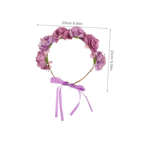 POPETPOP Boho Blumenstirnband Damen Haarband mit Verstellbarer aus Weichem Stoff Romantischer Brautschmuck für Strand Fotoshooting Party und Natürliche Festival Atmosphäre von POPETPOP