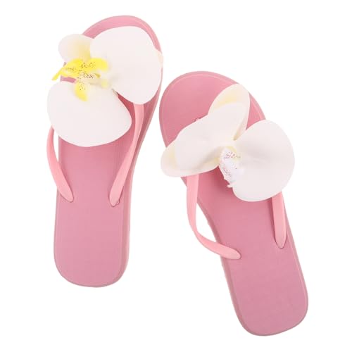 POPETPOP Boho Sandalen Damen Flach Zehentrenner Sommer Strand Hausschuhe Komfortabel Schnelltrocknend Urlaub Freizeit Fußbett von POPETPOP