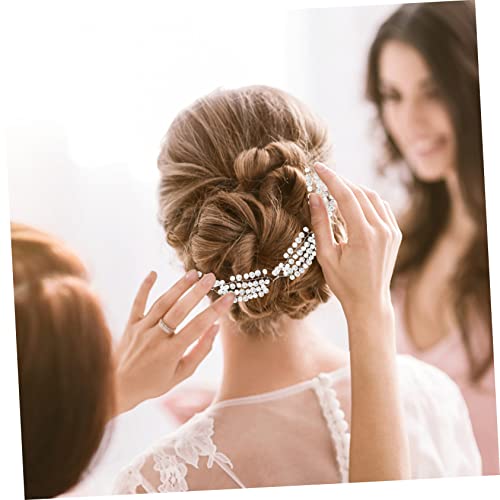 POPETPOP Braut Haarschmuck Haarkette Mit Perlen Und Kristallen Hochzeits-accessoire Für Braut Und Blumenmädchen Für Zeremonien Und Feiern von POPETPOP