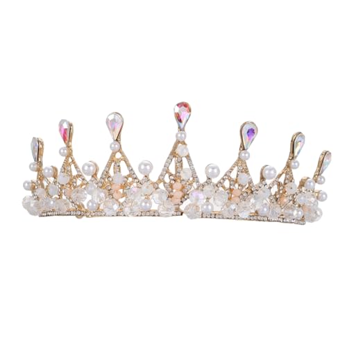 POPETPOP Braut Tiara Haarschmuck mit Strass Handgefertigte Koreanische Prinzessin Krone für Hochzeit Damen Stilvoller Haarreif Funkelnde Hochzeitskrone Edles Accessoire für Brautkleid von POPETPOP
