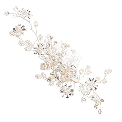 POPETPOP Brautkamm Perlenhaar-accessoires Haarteile Für Die Hochzeit Perlenhaarkamm Brauthaarschmuck Für Die Hochzeit Braut Haarteil Braut Zubehör Mädchen Stirnband Brautjungfer Legierung von POPETPOP