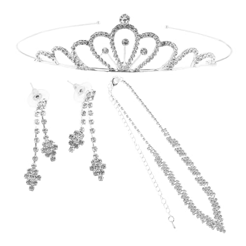 POPETPOP Brautschmuck Damen Teilig Strass Halskette Ohrringe Haarschmuck Elegant Schmucksets Frauen Hochzeit Schmuck von POPETPOP